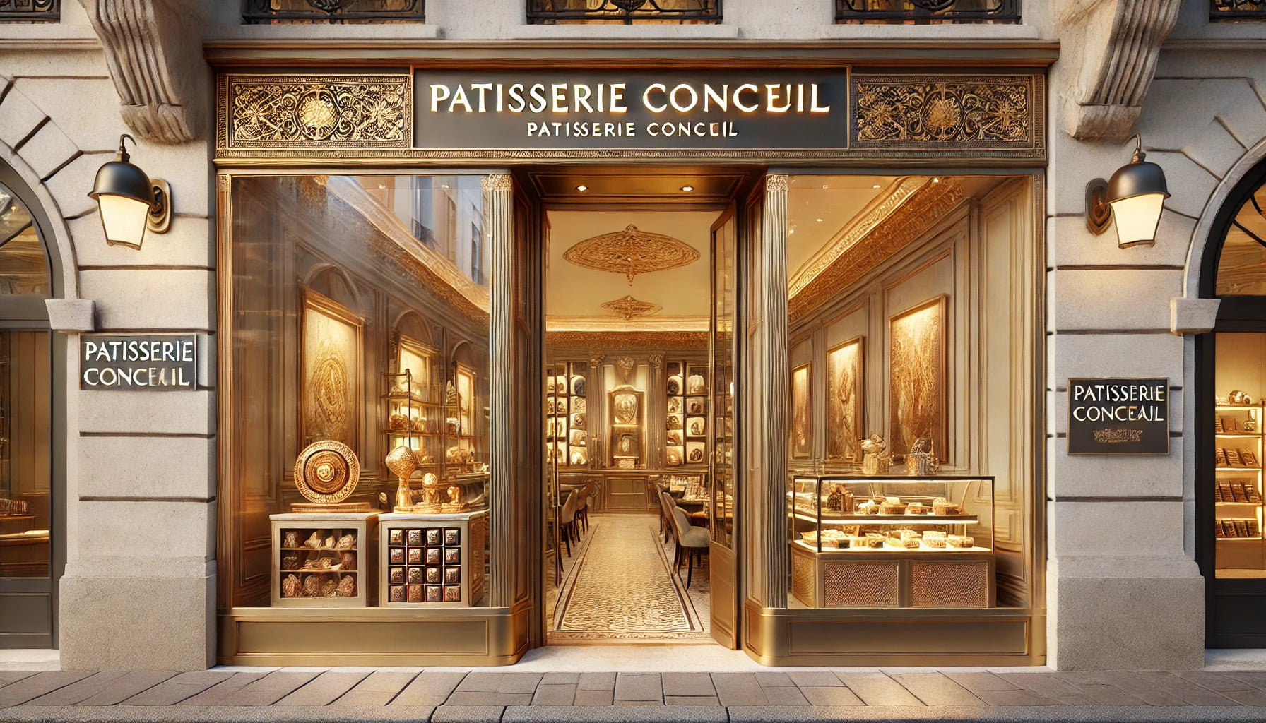 Concept rendering of Patisserie-Conseil London boutique — organic vegan bean-to-bar chocolate.
